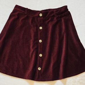 Altar'd State Burgundy A-Line Skirt
